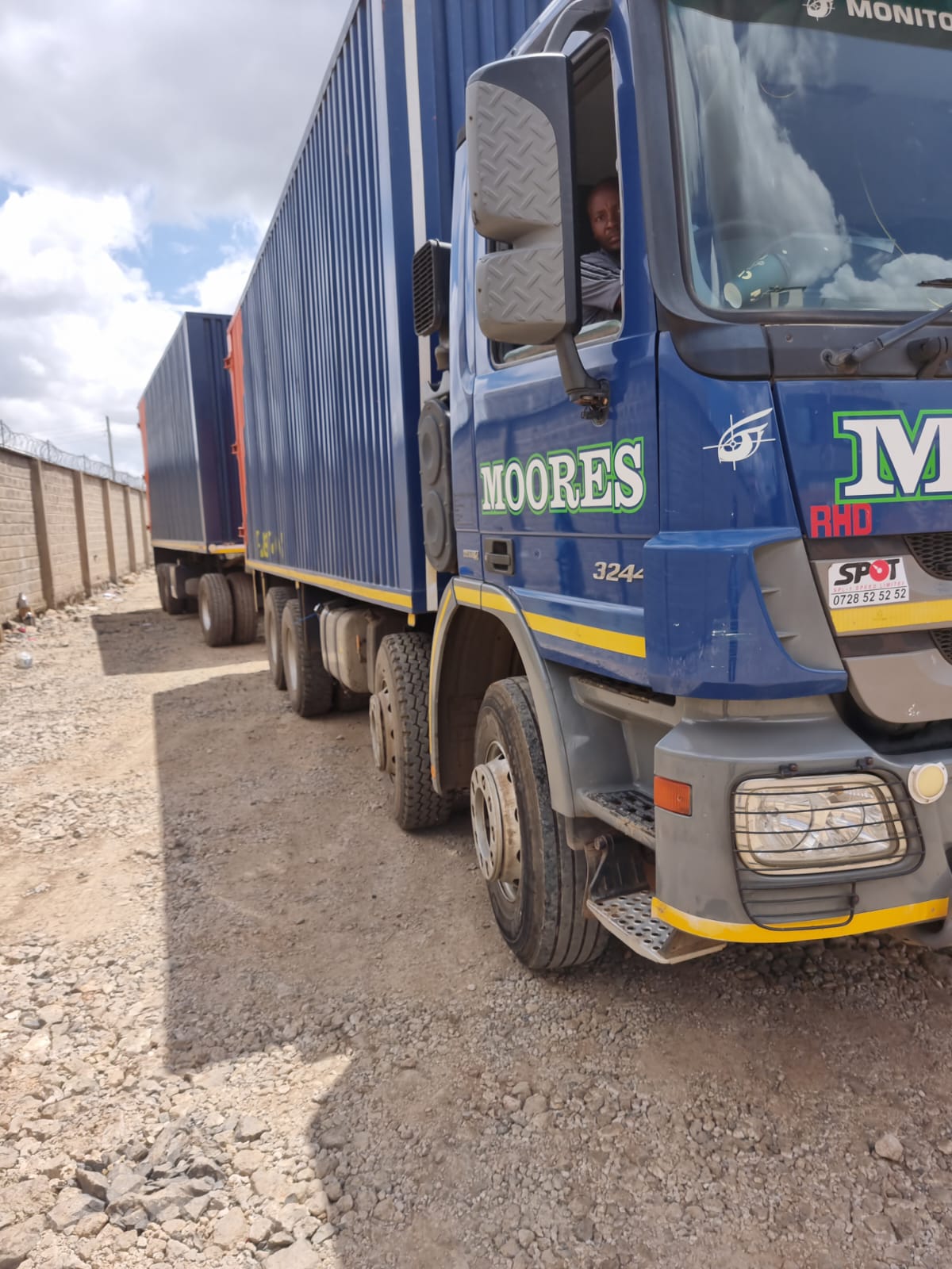 Twin Scania P360 XT prime movers parked at the Link Freight yard, plates KDA 211V and KDA 207V